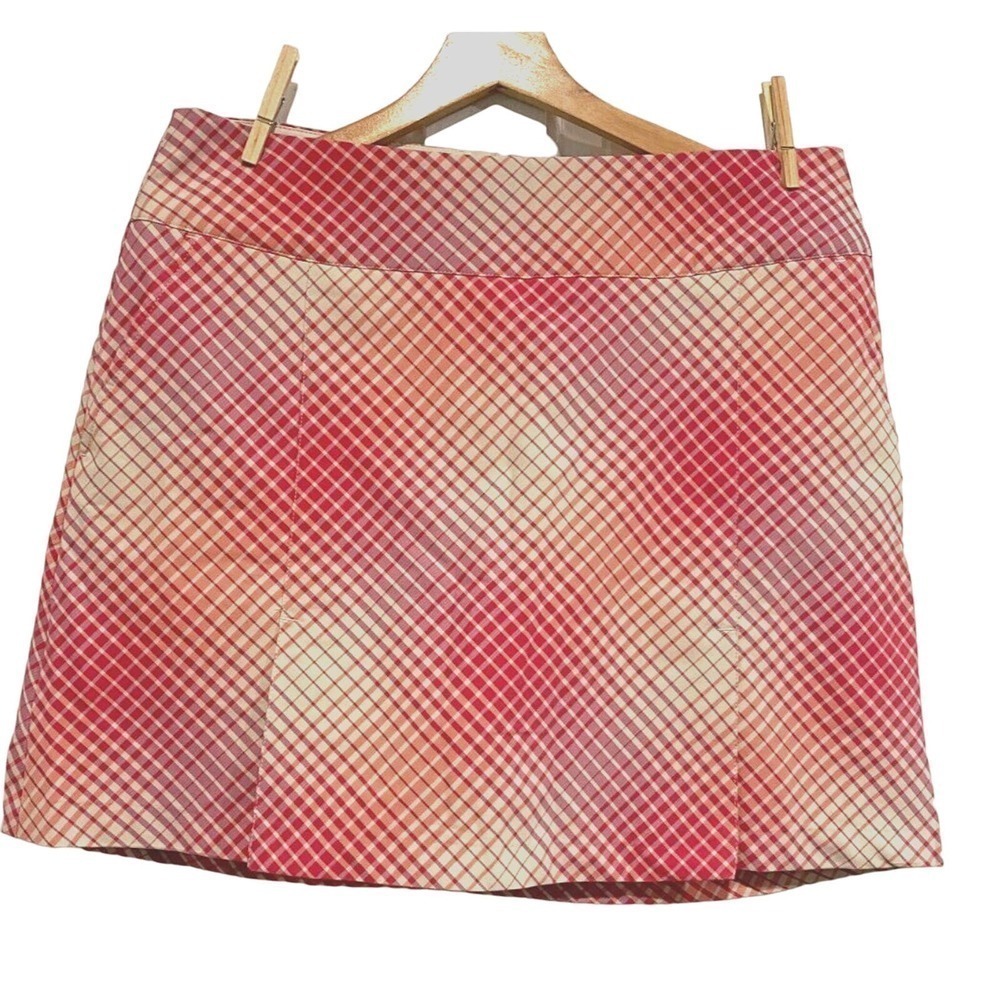 Nike Golf Dri Fit - Pink checkers pleated front women's skort size 10 / Medium